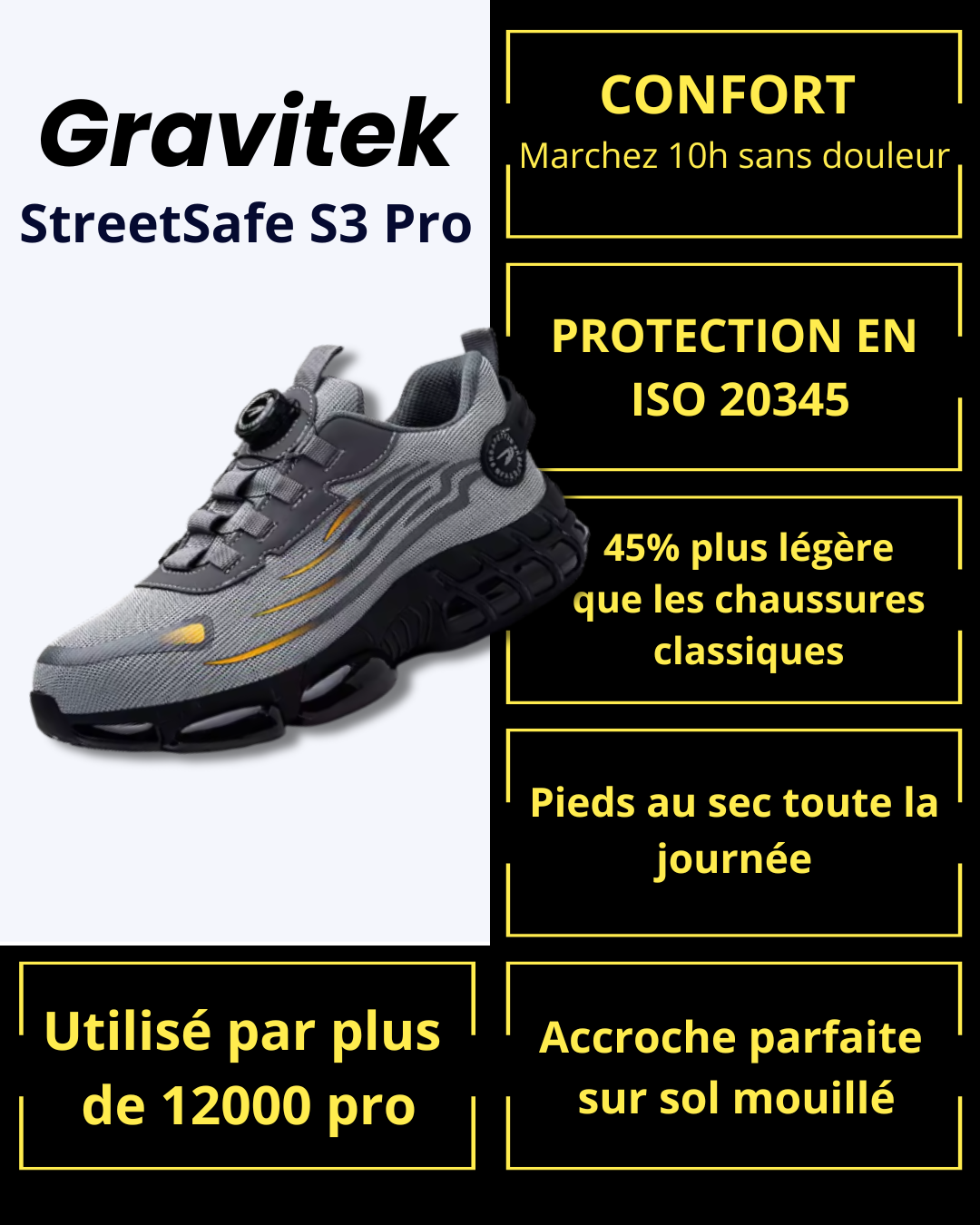 Gravitek StreetSafe S3 Pro - La sécurité qui se porte comme une sneaker