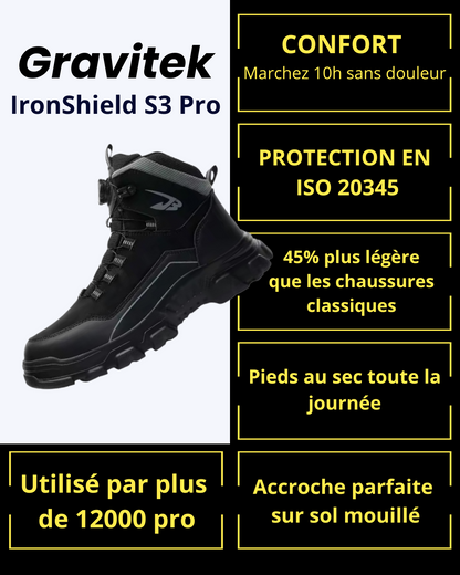 Gravitek IronShield S3 Pro - La chaussure blindée la plus légère du marché